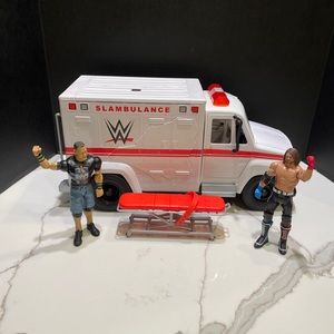 WWE Wrekkin Slambulance With Gurney, Wrestling Truck, John Cena & AJ Styles